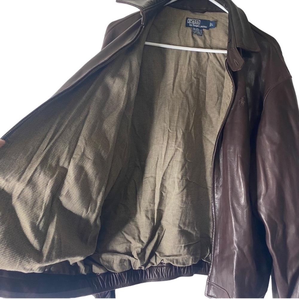 Polo Ralph Lauren leather jacket men size Large - Picture 4 of 9